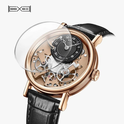 Pre-owned Office Sapphire Flywheel Watch Exhibition Auto Mechanical German Wristwatch