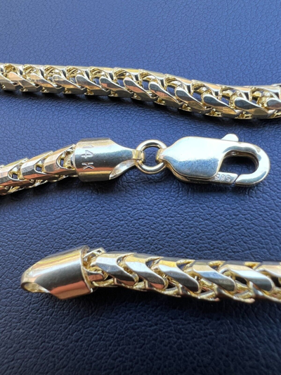 Pre-owned Harlembling Real Solid 14k Yellow Gold Franco Chain Or Bracelet 2mm - 5mm Necklace 8''-30"