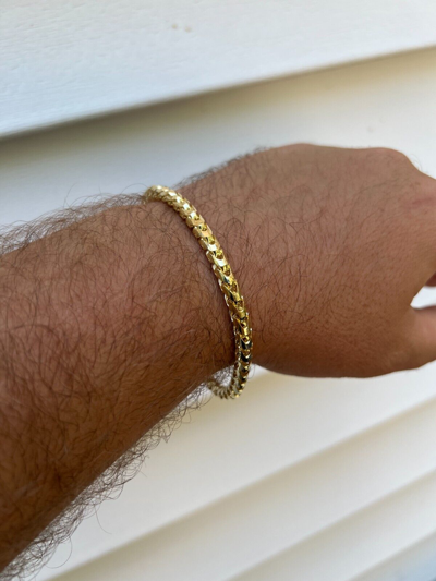 Pre-owned Harlembling Real Solid 14k Yellow Gold Franco Chain Or Bracelet 2mm - 5mm Necklace 8''-30"