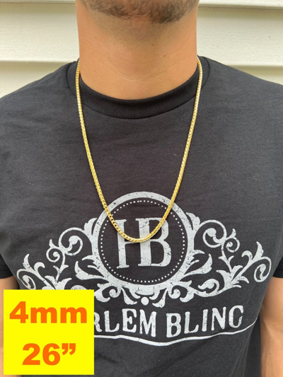 Pre-owned Harlembling Real Solid 14k Yellow Gold Franco Chain Or Bracelet 2mm - 5mm Necklace 8''-30"