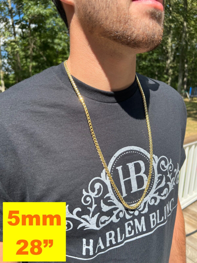 Pre-owned Harlembling Real Solid 14k Yellow Gold Franco Chain Or Bracelet 2mm - 5mm Necklace 8''-30"