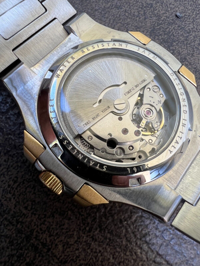 Pre-owned Harlembling Real Stainless & 14k Gold Iced 2ct Moissanite Watch Blue Face Pass Diamond Test