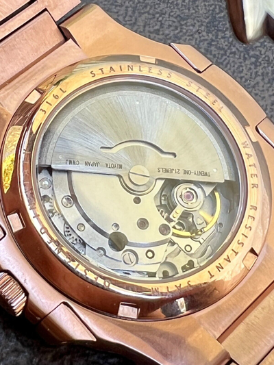 Pre-owned Hip Hop Real 14ct Moissanite Mens Watch Iced Stainless 14k Rose Gold Pass Diamond Test