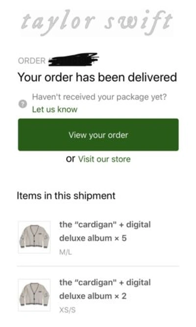 Pre-owned Taylor Swift Folklore Authentic Official The Cardigan - Brand Xs/s In Beige