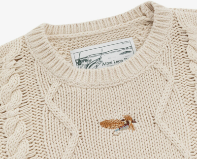 Pre-owned Woolrich Aime Leon Dore Ald /  Flies Sweater Xl Cream In White