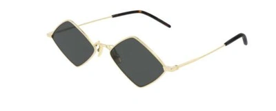 Pre-owned Saint Laurent Sl 302 Lisa 004 Gold Sunglasses In Gray