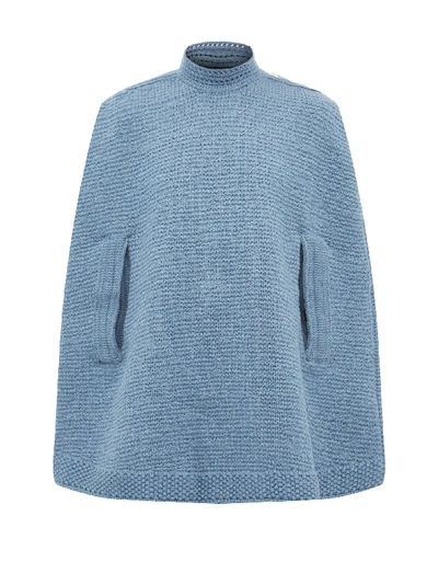 Pre-owned Marc Jacobs Wool And Cashmere Knitted Cape In Blue Xs S L Nds Rv$1500