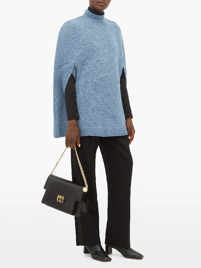 Pre-owned Marc Jacobs Wool And Cashmere Knitted Cape In Blue Xs S L Nds Rv$1500