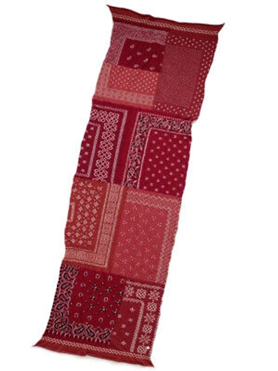 Pre-owned Kapital Capital Milling Wool Muffler "bandana Patchwork" Scarf 3colors Japan In Red