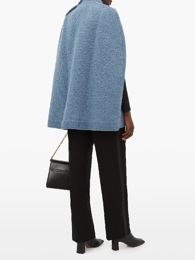 Pre-owned Marc Jacobs Wool And Cashmere Knitted Cape In Blue Xs S L Nds Rv$1500
