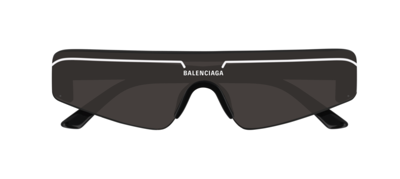 Pre-owned Balenciaga Bb0003s 001 Rectangular Square Black Grey 99 Mm Unisex Sunglasses In Gray