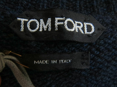 Pre-owned Tom Ford $2860 Brioni Gray Wool With Suede Trim Cardigan Sweater Jacket Size 56 Euro 2xl