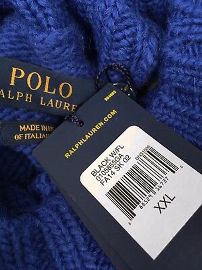 Pre-owned Polo Ralph Lauren $395  Sweater Huge Us Flag Rare Made In Usa Heavy In Multicolor