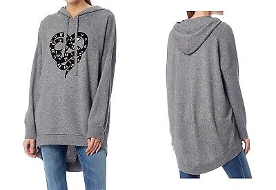 Pre-owned Skull Cashmere Boa Wool Cashmere Hoodie Sweater Dress, Grey Size Xs,s,m $391 In Mid Heather Grey