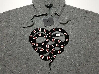 Pre-owned Skull Cashmere Boa Wool Cashmere Hoodie Sweater Dress, Grey Size Xs,s,m $391 In Mid Heather Grey