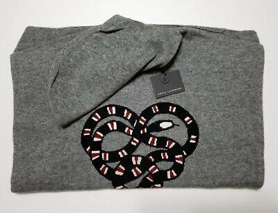 Pre-owned Skull Cashmere Boa Wool Cashmere Hoodie Sweater Dress, Grey Size Xs,s,m $391 In Mid Heather Grey