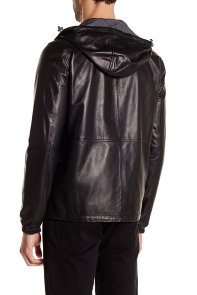 Pre-owned Vince Men's Leather Reversible Hooded Jacket - $1095 Msrp - Size Large - Hot In Black