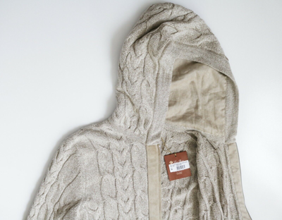 Pre-owned Loro Piana Brunello Cucinelli Ivory Cashmere Goose Down Padded Puffer Jacket 50 Euro Medium In Blue