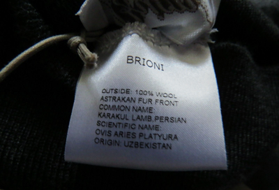 Pre-owned Brioni $6775  Karakul Persian Lamb Astrakhan Fur Turtleneck Sweater Size 50 Euro In Gray