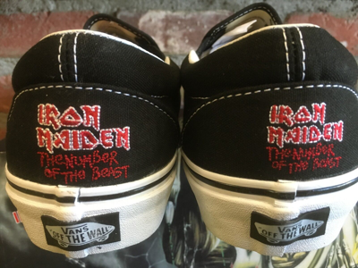Pre-owned Vans Classic Slip On (iron Maiden 30th) Number Beast Vn-0qfdim3 Multi Sizes $200 In Black