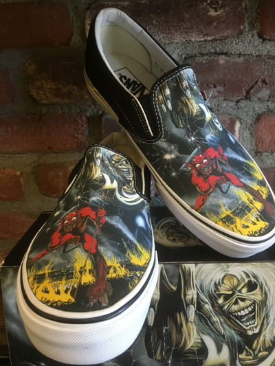 Pre-owned Vans Classic Slip On (iron Maiden 30th) Number Beast Vn-0qfdim3  Multi Sizes $200 In Black | ModeSens