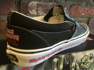 Pre-owned Vans Classic Slip On (iron Maiden 30th) Number Beast Vn-0qfdim3 Multi Sizes $200 In Black