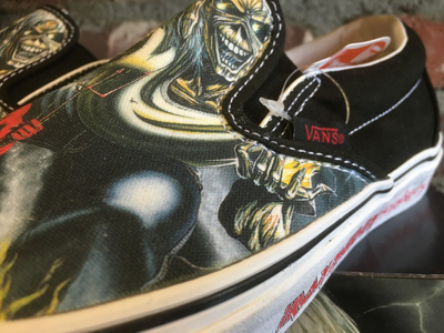 Pre-owned Vans Classic Slip On (iron Maiden 30th) Number Beast Vn-0qfdim3 Multi Sizes $200 In Black