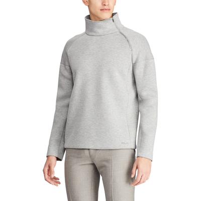 Pre-owned Ralph Lauren Purple Label $595  Grey Fleece Rlx Scuba Jersey Pullover Sweater In Gray