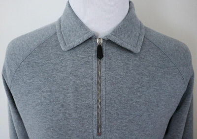 Pre-owned Tom Ford $1190  Gray 1/2 Zip Cashmere Cotton Sweatshirt Sweater 52 Euro Large