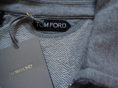 Pre-owned Tom Ford $1190  Gray 1/2 Zip Cashmere Cotton Sweatshirt Sweater 52 Euro Large