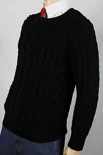 Pre-owned Ralph Lauren Black Label Rollneck Cable-knit Wool Sweater $1295