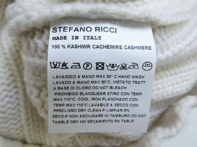 Pre-owned Stefano Ricci $2695  Dolcevita Ivory Thick 100% Cashmere Turtleneck Sweater 52 Eu In White