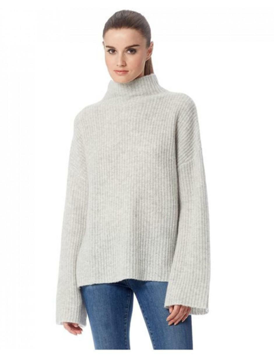 Pre-owned 360cashmere 360 Cashmere Doris Mock Neck Cashmere Sweater, Mist Grey Size Xs,s,m,l $449