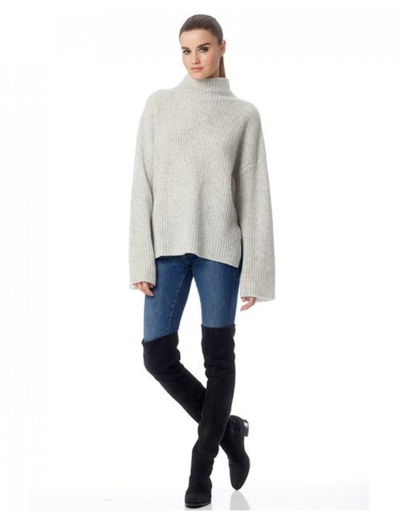 Pre-owned 360cashmere 360 Cashmere Doris Mock Neck Cashmere Sweater, Mist Grey Size Xs,s,m,l $449
