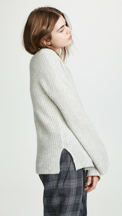 Pre-owned 360cashmere 360 Cashmere Doris Mock Neck Cashmere Sweater, Mist Grey Size Xs,s,m,l $449