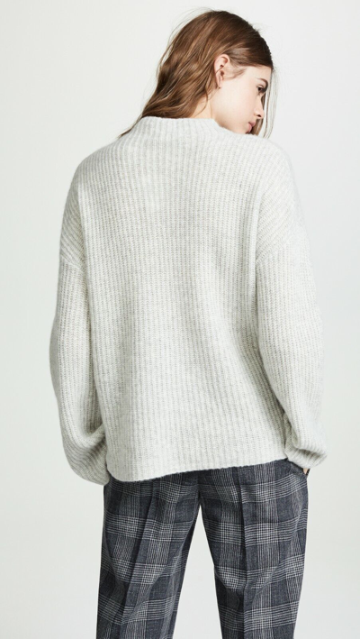 Pre-owned 360cashmere 360 Cashmere Doris Mock Neck Cashmere Sweater, Mist Grey Size Xs,s,m,l $449