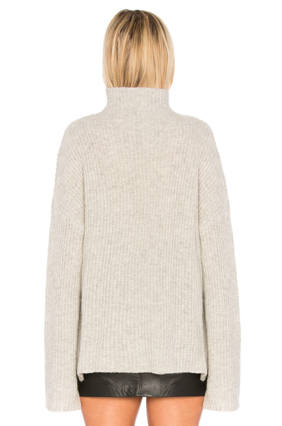 Pre-owned 360cashmere 360 Cashmere Doris Mock Neck Cashmere Sweater, Mist Grey Size Xs,s,m,l $449