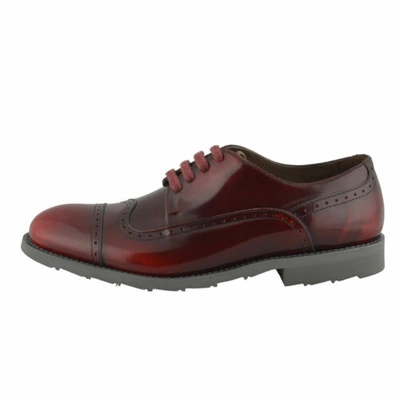 Pre-owned Dolce & Gabbana Men's Burgundy Wing Tip Leather Oxfords Shoes Sz 6 7 8 8.5 9 9.5 In Red