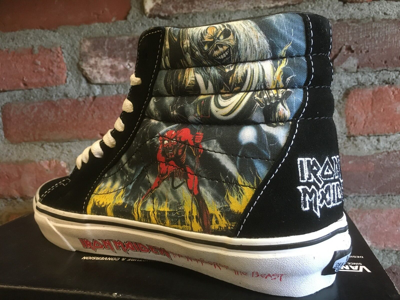 Pre-owned Vans Sk8-hi (iron Maiden 30th) Number Of The Beast Vn-0ts9im3 Multi Sizes $300 In Black