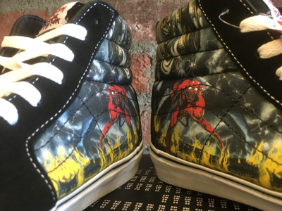 Pre-owned Vans Sk8-hi (iron Maiden 30th) Number Of The Beast Vn-0ts9im3 Multi Sizes $300 In Black