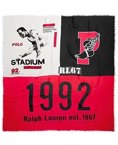 Pre-owned Polo Ralph Lauren P-wing Winter Stadium Scarf Os Pwing Stadium Crest In Multicolor