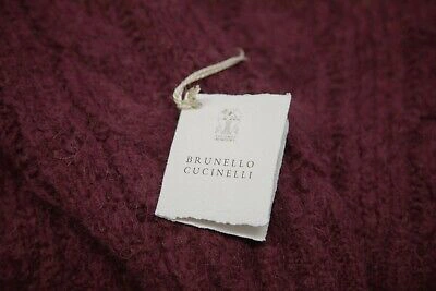 Pre-owned Brunello Cucinelli Men Cashmere-alpaca Chunky Cableknit Sweater 50/40us A201 In Red