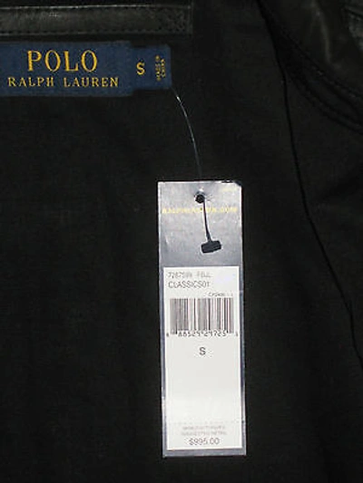 Pre-owned Polo Ralph Lauren Ralph Lauren Polo Black Farrington Leather Bomber Jacket - Size Small $995 Msrp