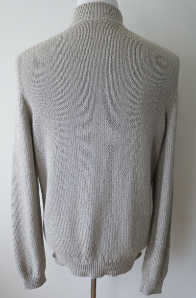 Pre-owned Mezzocollo $1695 Loro Piana Baby Cashmere Blend  1/2 Zip Sweater Size 56 Euro 2xl In Beige
