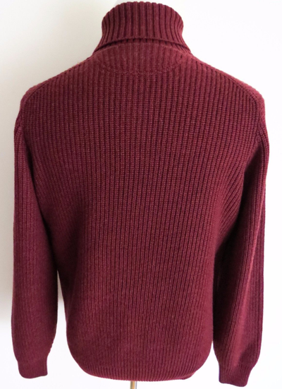 Pre-owned Brunello Cucinelli $2225  Thick 100% Cashmere Shawl Collar Sweater Size 54 Euro In Red