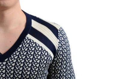 Pre-owned Prada Men's Silk Multi-color V-neck Sweater Size Xs S M In Multicolor