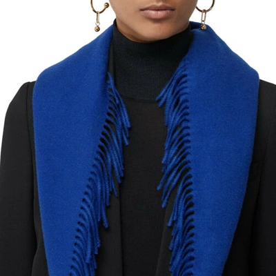 Pre-owned Burberry London Unisex Royal Blue 100% Cashmere Scarf Shawl