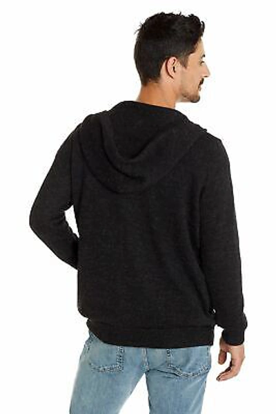 Pre-owned Invisible World Men's Hoodie 100% Alpaca Wool Sweater Zip Up W Pockets In Multicolor