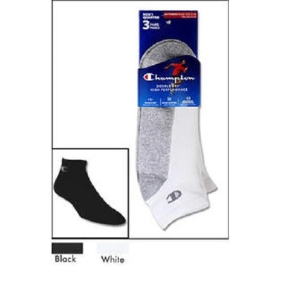 Pre-owned Champion Men's Double Dry High Performance Socks 3-pack Ankle Size 12-14 Usa In Black