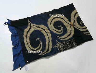 Pre-owned Kapital Capital Milling Wool Muffler " Five-ring Ainu " Scarf From Japan In Blue